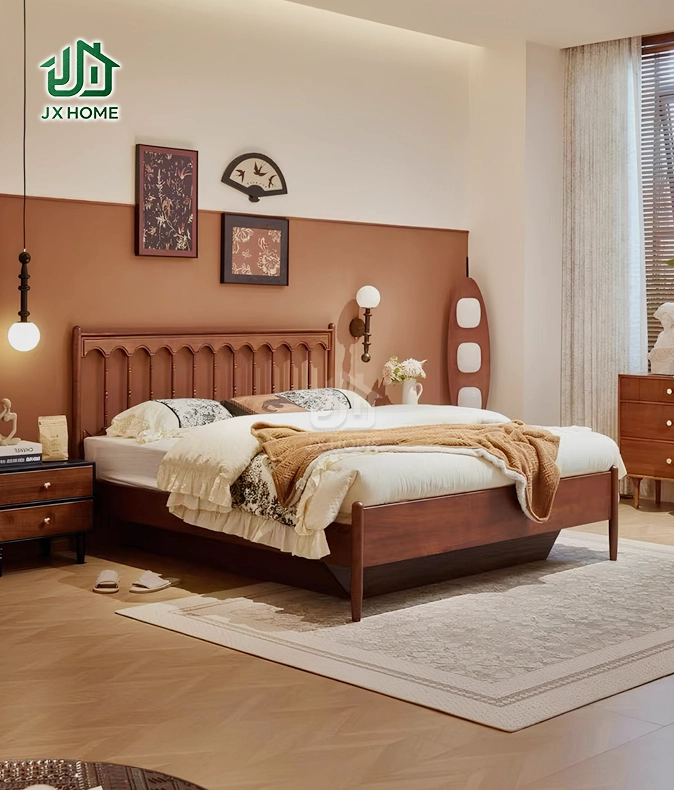 Solid Wood Upholstered King Bed